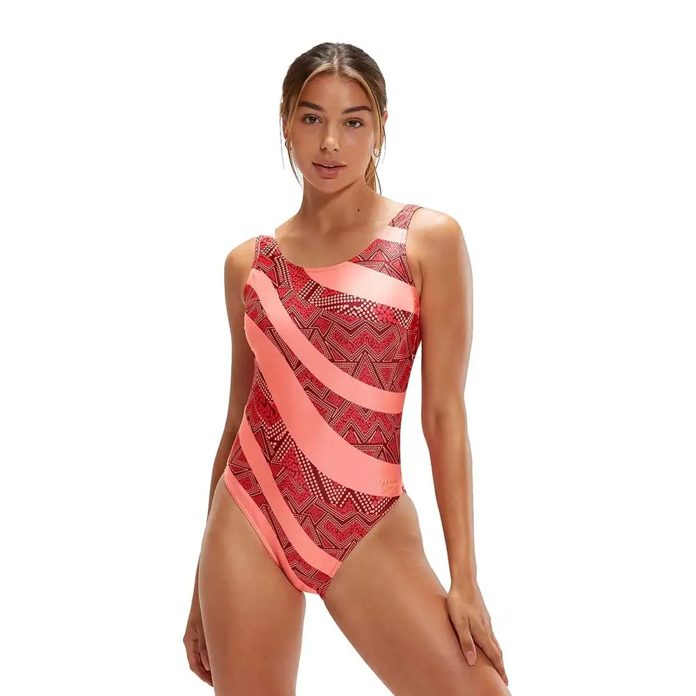 Speedo Maillot De Bain Avec Poches Pour Mastectomie Allover Deep U-Back 3 Speedo Maillot De Bain Avec Poches Pour Mastectomie Allover Deep U-Back